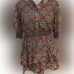 The Shirt Rochelle Behrens Ruffled Tier Mini  Sz medium M